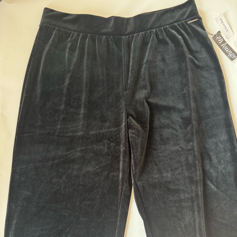 La Vie En Rose Y2K Black Velvet Track Pants